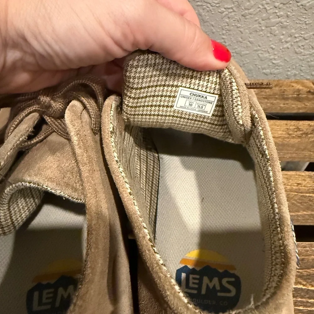 LEMS Mens 10 Chukka Lions Mane Sandstone Suede Barefoot Boots Minimalist Comfort